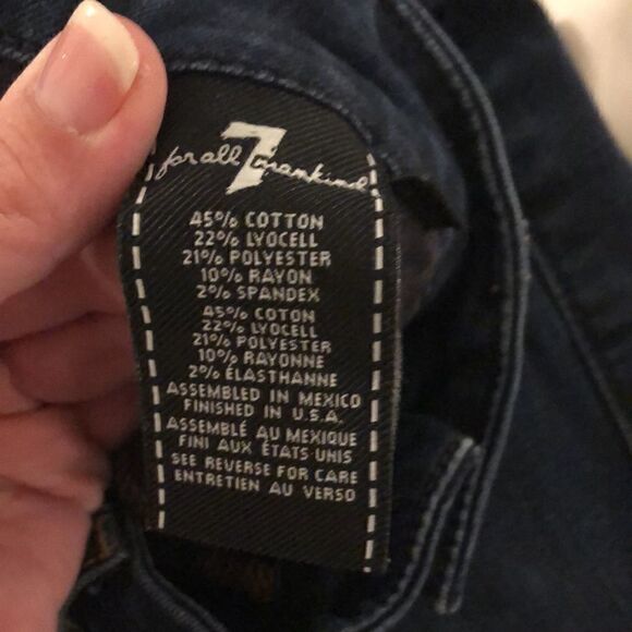 7 for all Mankind Blair raw edge denim jeans size 26 ankle length - Picture 3 of 6